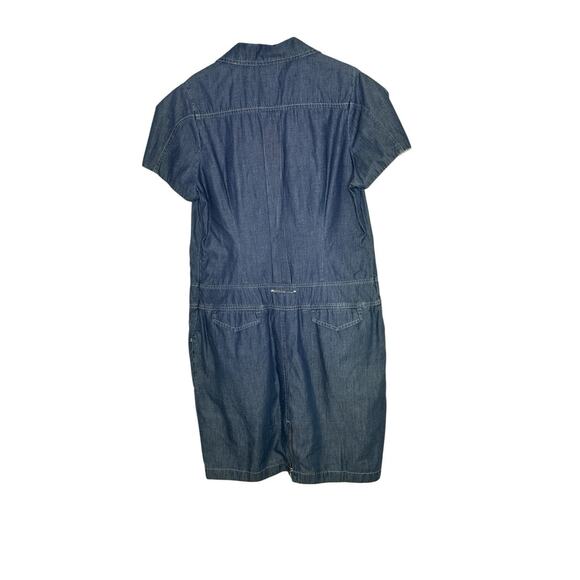 Sportsmax Code Womens Denim Dress 12 Pockets Minimalist Quiet Luxury Blue - Picture 7 of 12